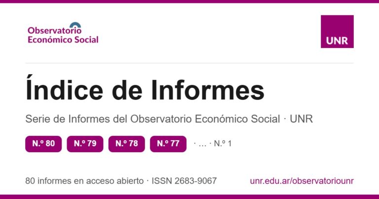 Índice de Informes del Observatorio Económico Social de la UNR
